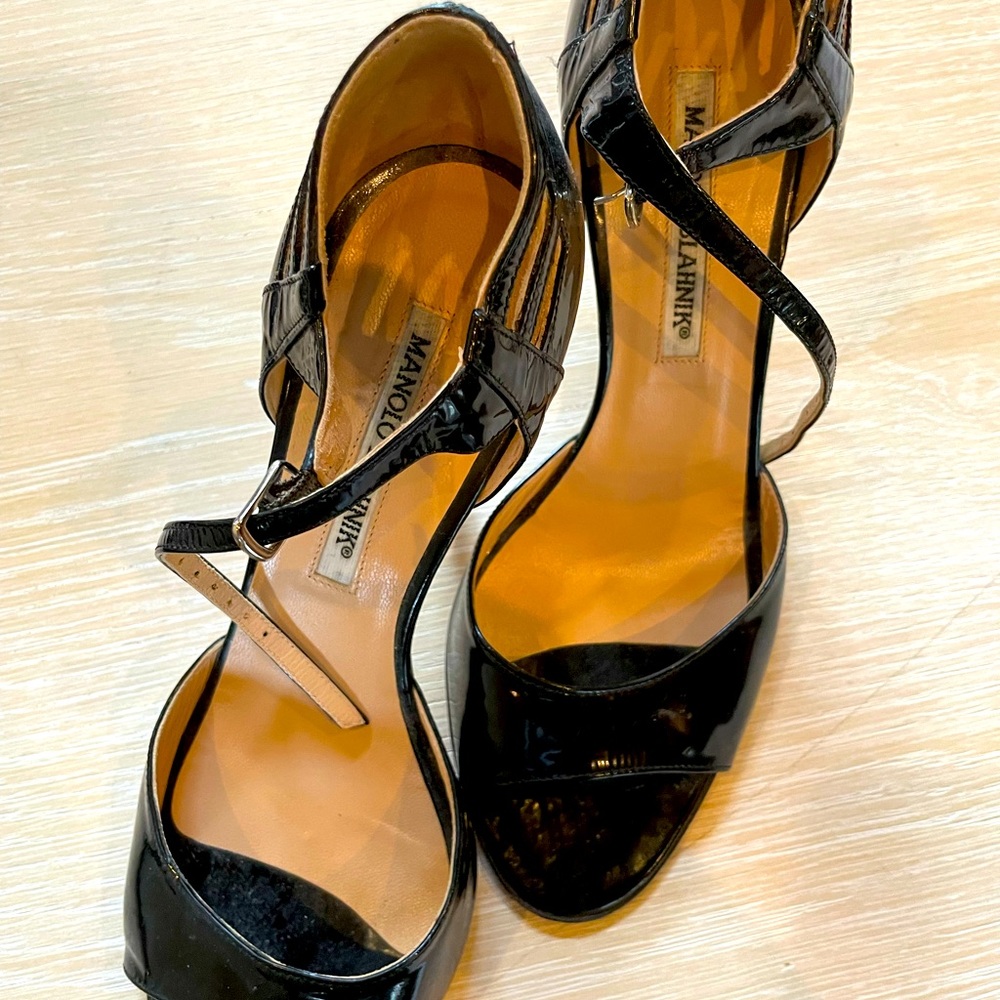 Manolo Blahnik peep toe heels